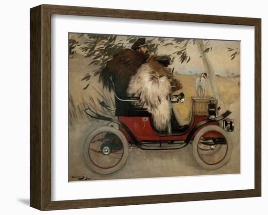 Ramon Casas and Pere Romeu in an Automobile-Ramon Casas-Framed Giclee Print