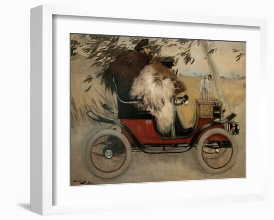 Ramon Casas and Pere Romeu in an Automobile-Ramon Casas-Framed Giclee Print