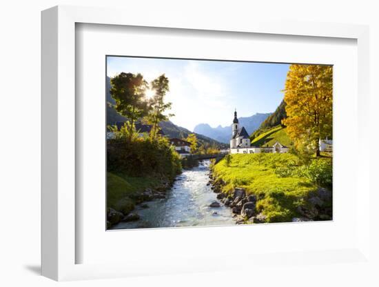 Ramsau Church in Autumn, Ramsau, Near Berchtesgaden, Bavaria, Germany, Europe-Miles Ertman-Framed Photographic Print