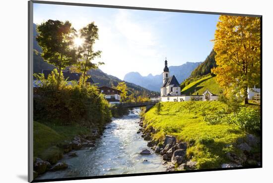 Ramsau Church in Autumn, Ramsau, Near Berchtesgaden, Bavaria, Germany, Europe-Miles Ertman-Mounted Photographic Print