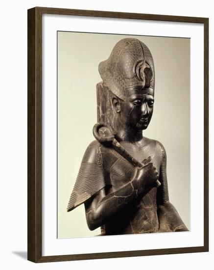 Ramses II, 1279-13 BC 19th Dynasty New Kingdom Egyptian Pharaoh, Seated on Throne, Granite-null-Framed Photographic Print