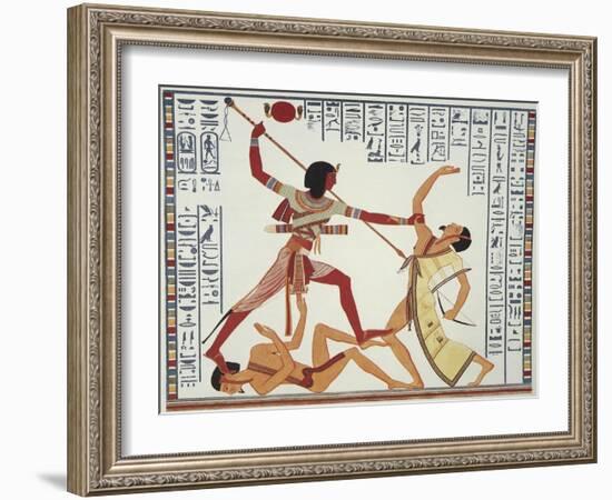 Ramses II Fighting and Killing Libyan Leader-Ippolito Rosellini-Framed Premium Giclee Print