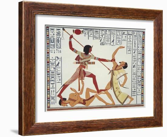 Ramses II Fighting and Killing Libyan Leader-Ippolito Rosellini-Framed Premium Giclee Print