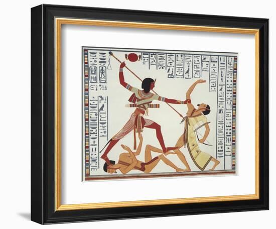 Ramses II Fighting and Killing Libyan Leader-Ippolito Rosellini-Framed Giclee Print