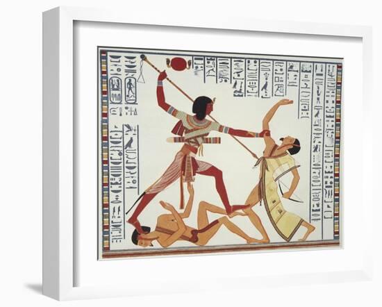 Ramses II Fighting and Killing Libyan Leader-Ippolito Rosellini-Framed Giclee Print