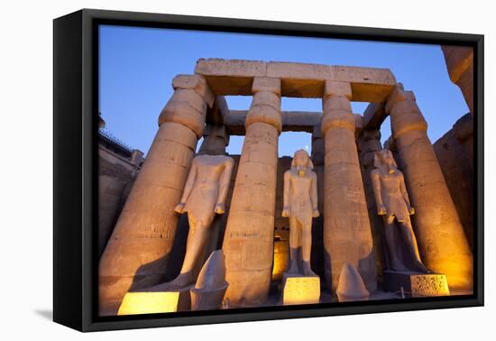 Ramses II Statues and Columns in the Luxor Temple Complex-Alex Saberi-Framed Premier Image Canvas
