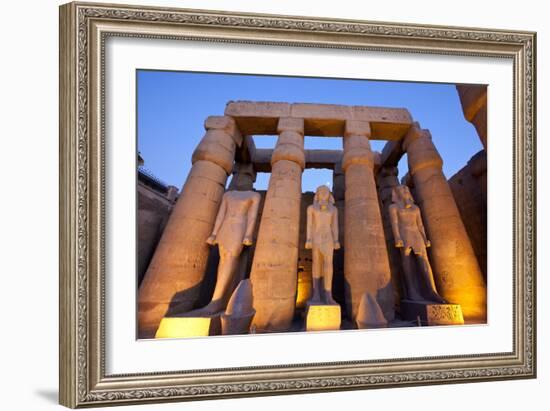 Ramses II Statues and Columns in the Luxor Temple Complex-Alex Saberi-Framed Photographic Print