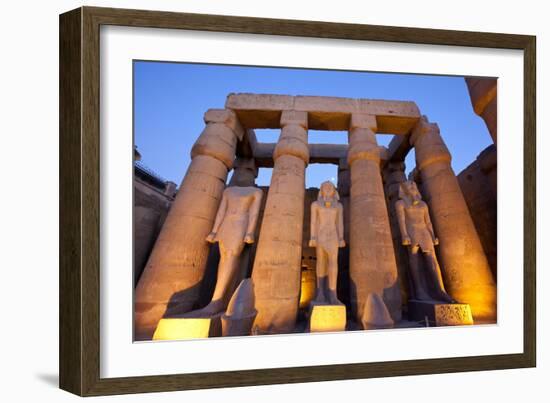 Ramses II Statues and Columns in the Luxor Temple Complex-Alex Saberi-Framed Photographic Print