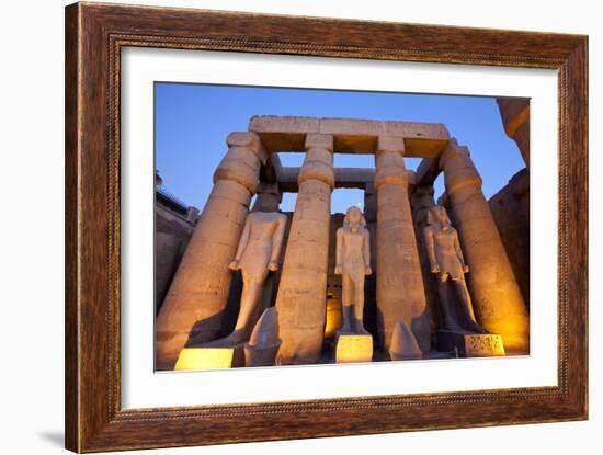 Ramses II Statues and Columns in the Luxor Temple Complex-Alex Saberi-Framed Photographic Print