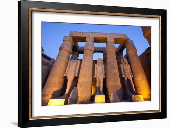 Ramses II Statues and Columns in the Luxor Temple Complex-Alex Saberi-Framed Photographic Print