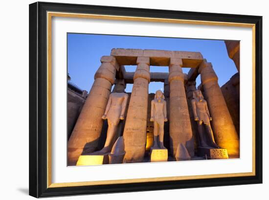 Ramses II Statues and Columns in the Luxor Temple Complex-Alex Saberi-Framed Photographic Print