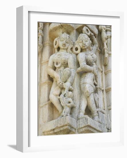 Ranakpur Jain Temple with Carving Between Ghanerao and Udaipur, Rajasthan, India-Keren Su-Framed Photographic Print