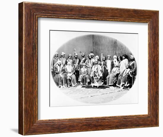 Ranbir Singh, Maharaja of Jammu and Kashmir and Suite, 1877-S. Bourne and C. Shepherd-Framed Photographic Print