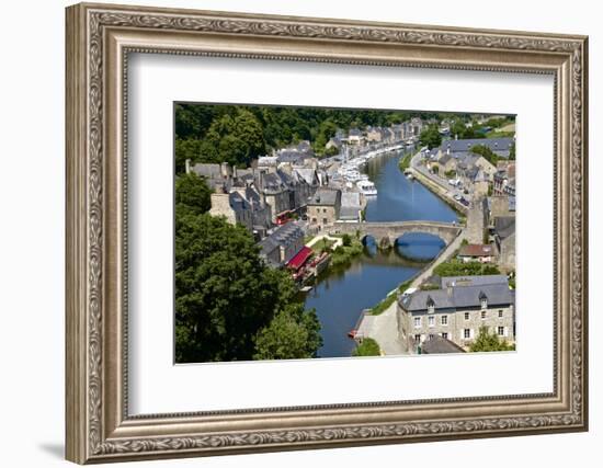 Rance River Valley and Dinan Harbour with the Stone Bridge, Dinan, Brittany, France, Europe-Guy Thouvenin-Framed Photographic Print