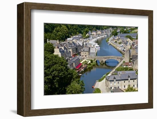 Rance River Valley and Dinan Harbour with the Stone Bridge, Dinan, Brittany, France, Europe-Guy Thouvenin-Framed Photographic Print