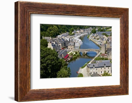 Rance River Valley and Dinan Harbour with the Stone Bridge, Dinan, Brittany, France, Europe-Guy Thouvenin-Framed Photographic Print