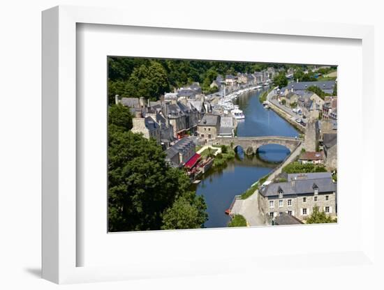 Rance River Valley and Dinan Harbour with the Stone Bridge, Dinan, Brittany, France, Europe-Guy Thouvenin-Framed Photographic Print