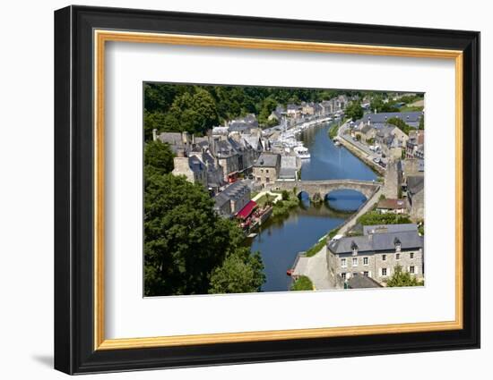 Rance River Valley and Dinan Harbour with the Stone Bridge, Dinan, Brittany, France, Europe-Guy Thouvenin-Framed Photographic Print