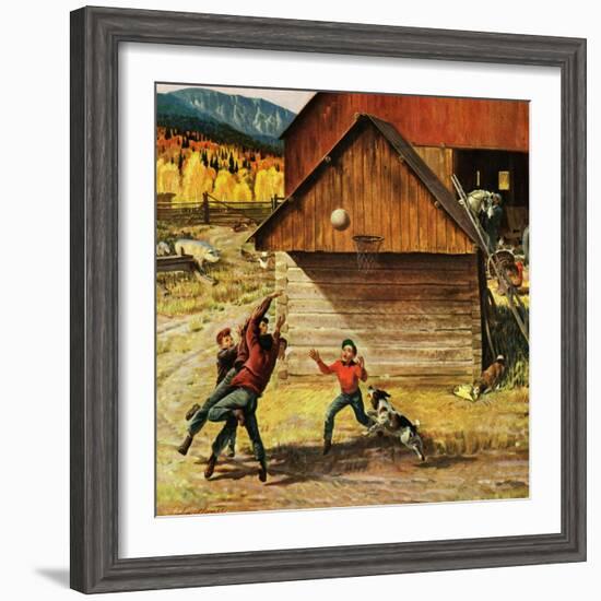 "Ranch Basketball", November 11, 1950-John Clymer-Framed Giclee Print