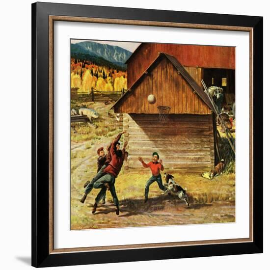 "Ranch Basketball", November 11, 1950-John Clymer-Framed Giclee Print