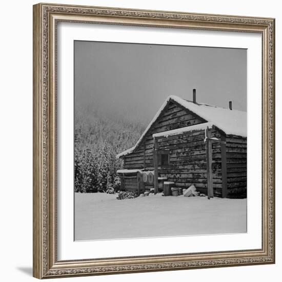 Ranch House after early Fall Blizzard, near Aspen, Colorado, 1941-Marion Post Wolcott-Framed Photographic Print