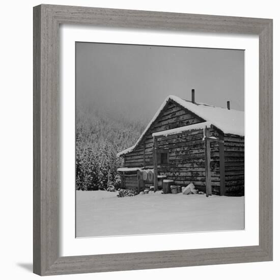 Ranch House after early Fall Blizzard, near Aspen, Colorado, 1941-Marion Post Wolcott-Framed Photographic Print