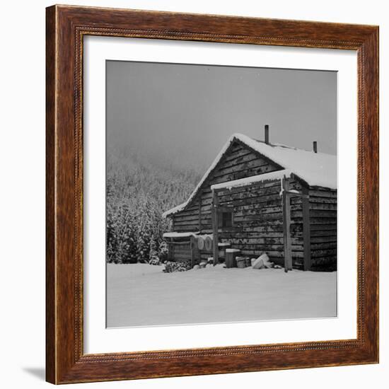 Ranch House after early Fall Blizzard, near Aspen, Colorado, 1941-Marion Post Wolcott-Framed Photographic Print