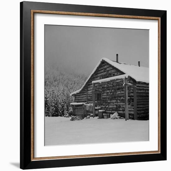 Ranch House after early Fall Blizzard, near Aspen, Colorado, 1941-Marion Post Wolcott-Framed Photographic Print