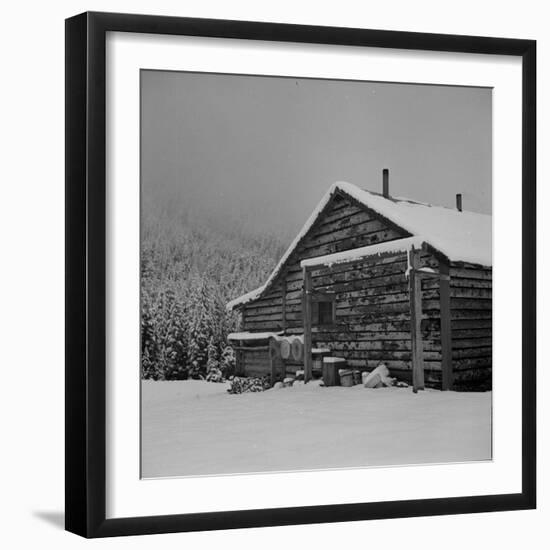 Ranch House after early Fall Blizzard, near Aspen, Colorado, 1941-Marion Post Wolcott-Framed Photographic Print