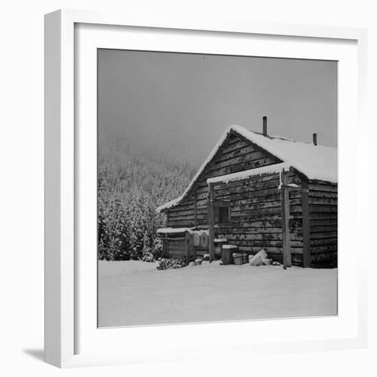 Ranch House after early Fall Blizzard, near Aspen, Colorado, 1941-Marion Post Wolcott-Framed Photographic Print