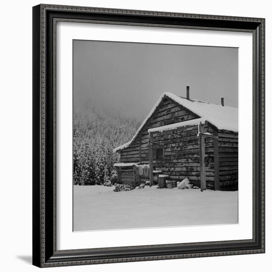 Ranch House after early Fall Blizzard, near Aspen, Colorado, 1941-Marion Post Wolcott-Framed Photographic Print