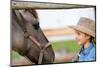 Ranch - Lovely Girl with Horse on the Ranch, Horse Whisperer-Gorilla-Mounted Photographic Print