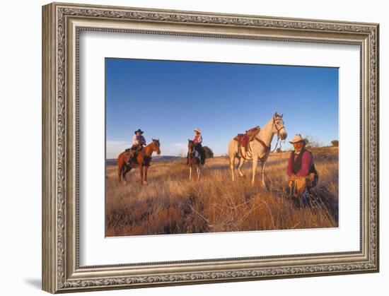 Ranchers with their horses, Horseshoe Working Ranch, Arizona, USA-null-Framed Art Print