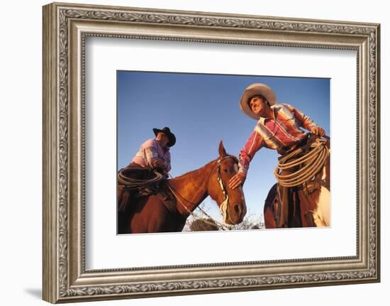 Ranchers with their horses, Horseshoe Working Ranch, Arizona, USA-null-Framed Art Print