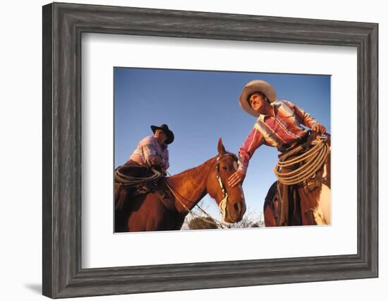 Ranchers with their horses, Horseshoe Working Ranch, Arizona, USA-null-Framed Art Print