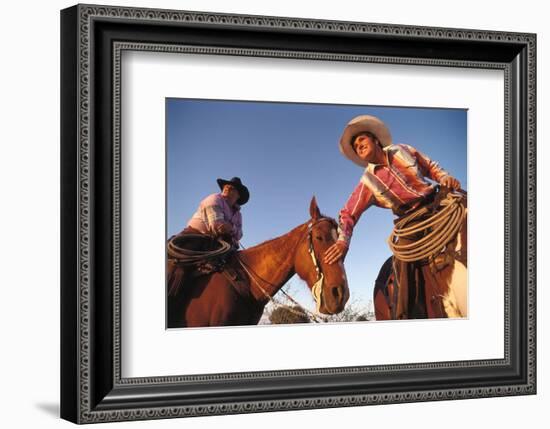 Ranchers with their horses, Horseshoe Working Ranch, Arizona, USA-null-Framed Art Print