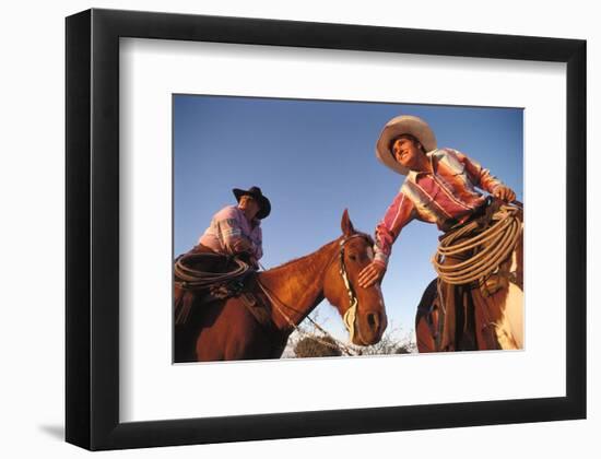 Ranchers with their horses, Horseshoe Working Ranch, Arizona, USA-null-Framed Art Print