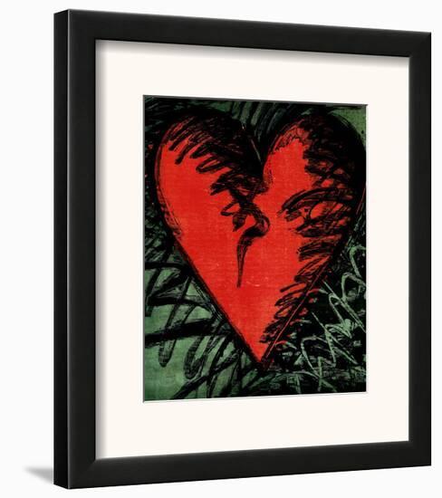 Rancho Woodcut Heart-Jim Dine-Framed Art Print