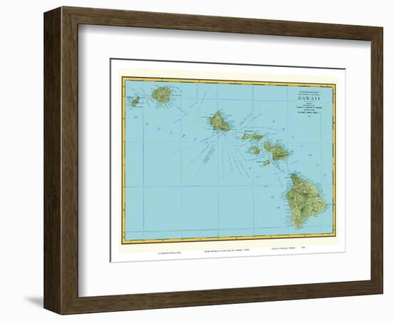 Rand McNally Atlas Map of Hawaii-Pacifica Island Art-Framed Art Print