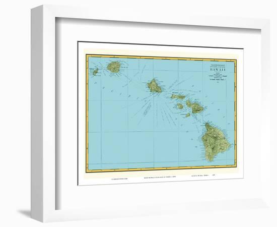 Rand McNally Atlas Map of Hawaii-Pacifica Island Art-Framed Art Print