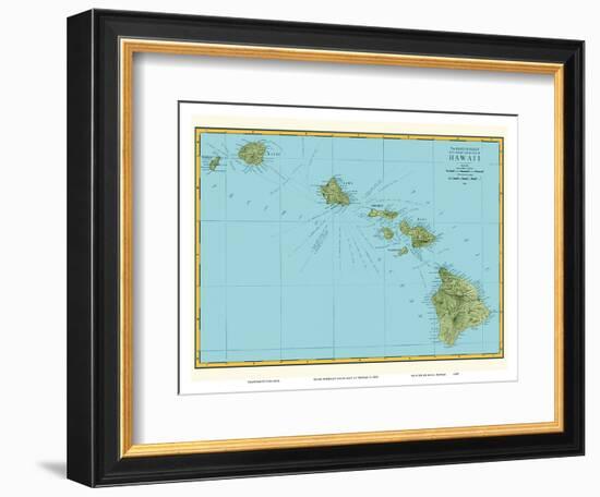 Rand McNally Atlas Map of Hawaii-Pacifica Island Art-Framed Art Print