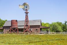 USA, Texas, Austin. Pioneer Farms, Scarborough Barn and windmill-Randa Bishop-Photographic Print