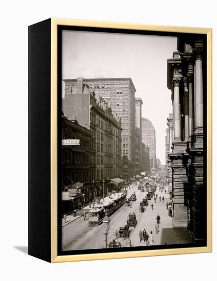 Randolph St., East from Lasalle St., Chicago-null-Framed Stretched Canvas