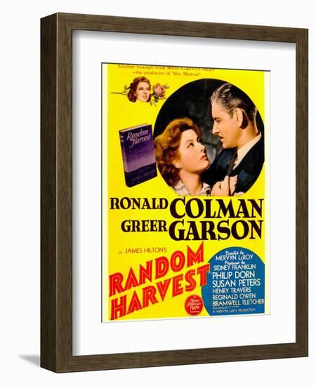 Random Harvest, Greer Garson and Ronald Colman on window card, 1942-null-Framed Premium Giclee Print