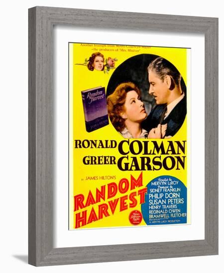 Random Harvest, Greer Garson and Ronald Colman on window card, 1942-null-Framed Art Print