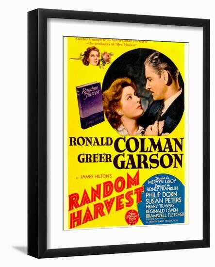 Random Harvest, Greer Garson and Ronald Colman on window card, 1942-null-Framed Art Print