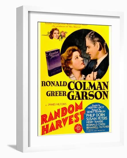 Random Harvest, Greer Garson and Ronald Colman on window card, 1942-null-Framed Art Print