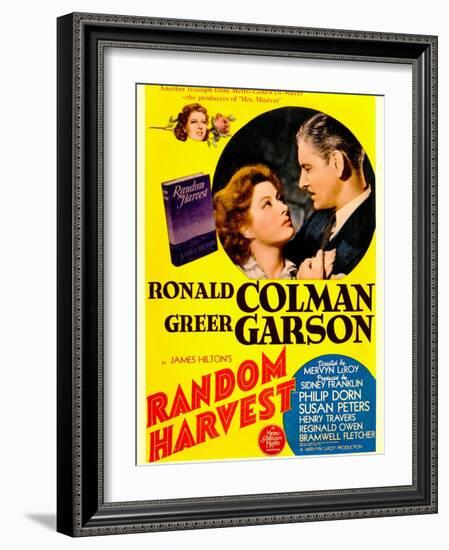 Random Harvest, Greer Garson and Ronald Colman on window card, 1942-null-Framed Art Print