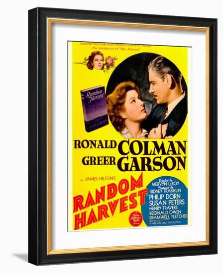 Random Harvest, Greer Garson and Ronald Colman on window card, 1942-null-Framed Art Print