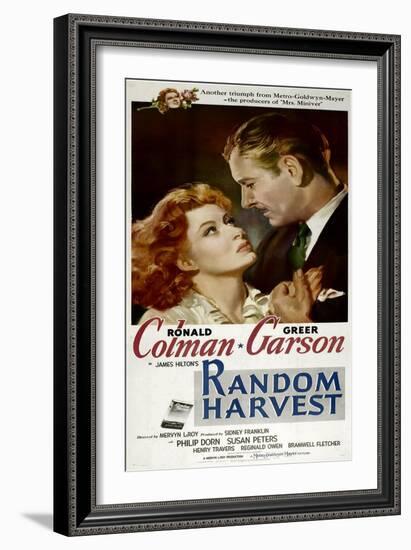 Random Harvest, Greer Garson, Ronald Colman, 1942-null-Framed Art Print